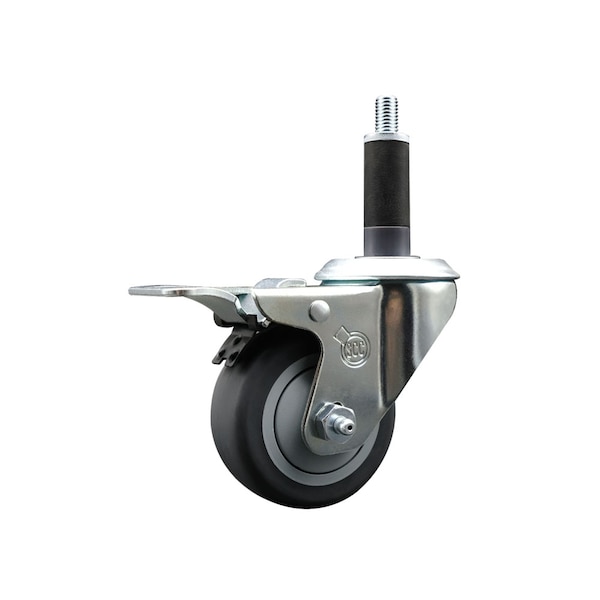 3'' Thermoplastic Rubber Swivel 1'' Expanding Stem Caster Total Lock Brake